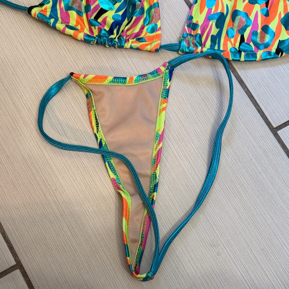 Vibrant Multicolor Triangle Bikini Set - image 2